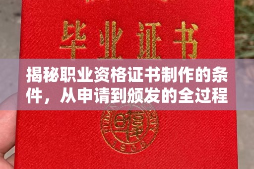 员山揭秘职业资格证书制作的条件，从申请到颁发的全过程